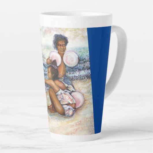 Geobsedeerd door het onmogelijke te overwinnen latte mok (Rechterhoek)