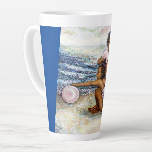 Geobsedeerd door het onmogelijke te overwinnen latte mok (Linkerhoek)