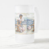 Geobsedeerd door het onmogelijke te overwinnen matglas bierpul (Voorkant rechts)