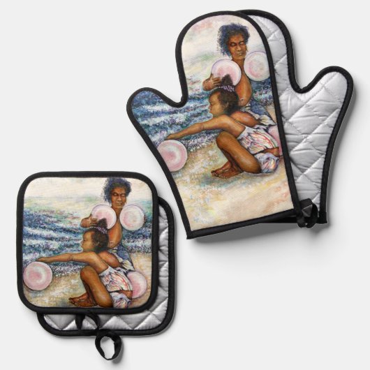 Geobsedeerd door het onmogelijke te overwinnen ovenwant & pannenlap set (Voorkant / Achterkant)