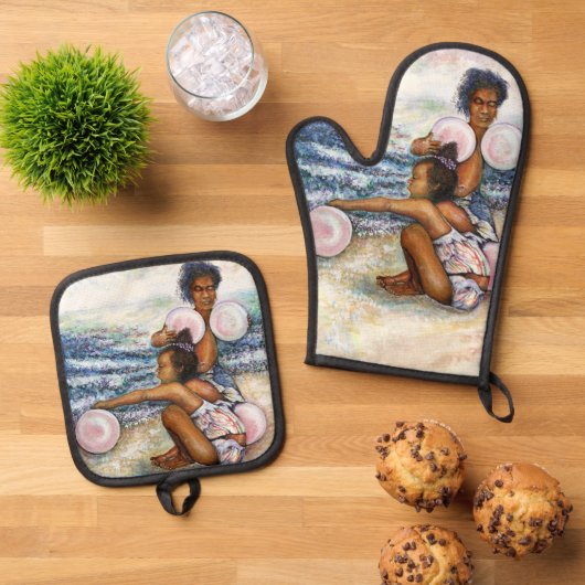 Geobsedeerd door het onmogelijke te overwinnen ovenwant & pannenlap set (Top down)