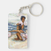 Geobsedeerd door het onmogelijke te overwinnen sleutelhanger (achterkant)