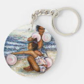 Geobsedeerd door het onmogelijke te overwinnen sleutelhanger (Achterkant)