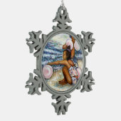 Geobsedeerd door het onmogelijke te overwinnen tin sneeuwvlok ornament (Links)