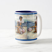 Geobsedeerd door het onmogelijke te overwinnen tweekleurige koffiemok (Voorkant rechts)