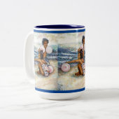 Geobsedeerd door het onmogelijke te overwinnen tweekleurige koffiemok (Voorkant links)