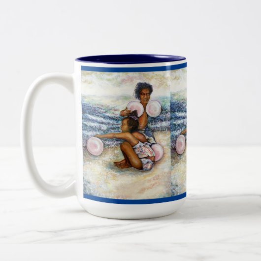 Geobsedeerd door het onmogelijke te overwinnen tweekleurige koffiemok (Links)