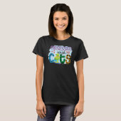 Geobsedeerd door katten grafisch patchwork-kat t-shirt (Voorkant volledig)
