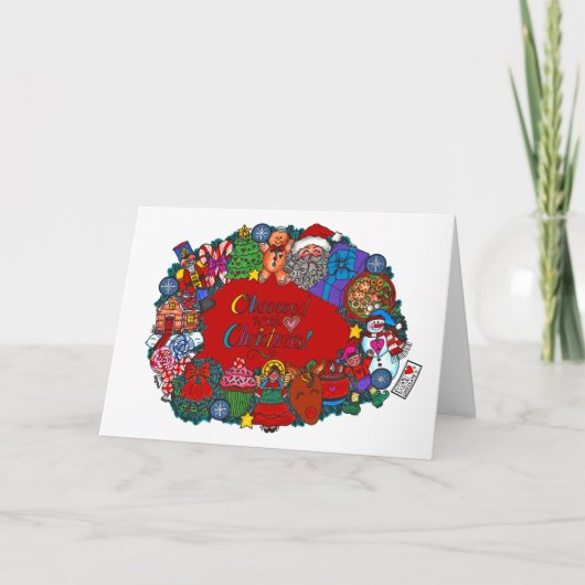Geobsedeerd door kerstkaart kaart (Voorkant)