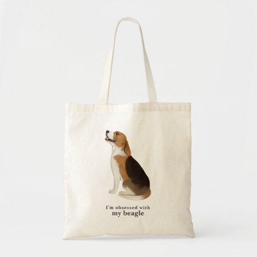 'Geobsedeerd door mijn beagle' Canvas tas (Voorkant)