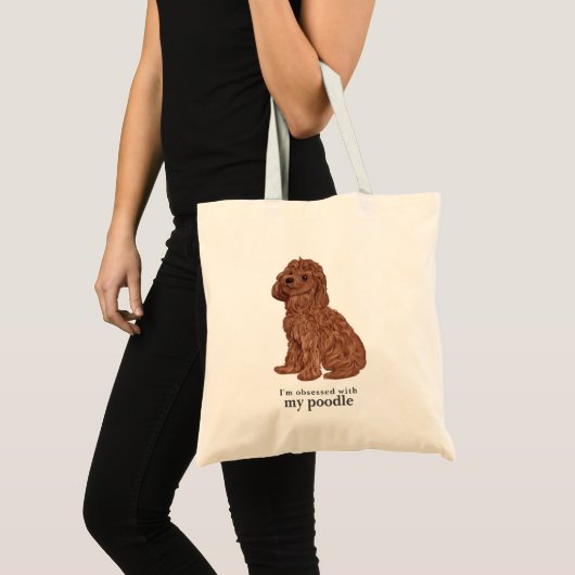 'Geobsedeerd door mijn poodle' Canvas tas (Voorkant (product))