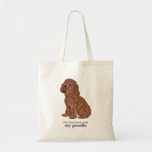 'Geobsedeerd door mijn poodle' Canvas tas (Voorkant)