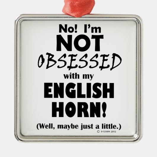 Geobsedeerd Engels Horn Metalen Ornament (Voorkant)