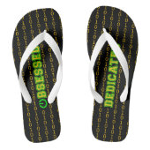 Geobsedeerd of toegewezen binair patroon zwart teenslippers (Voetbed)