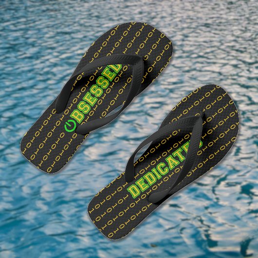 Geobsedeerd of toegewezen binair patroon zwart teenslippers