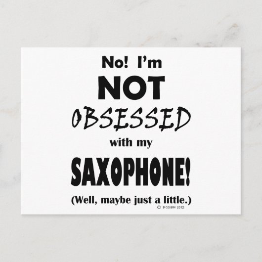 Geobsedeerd saxofone briefkaart (Voorkant)