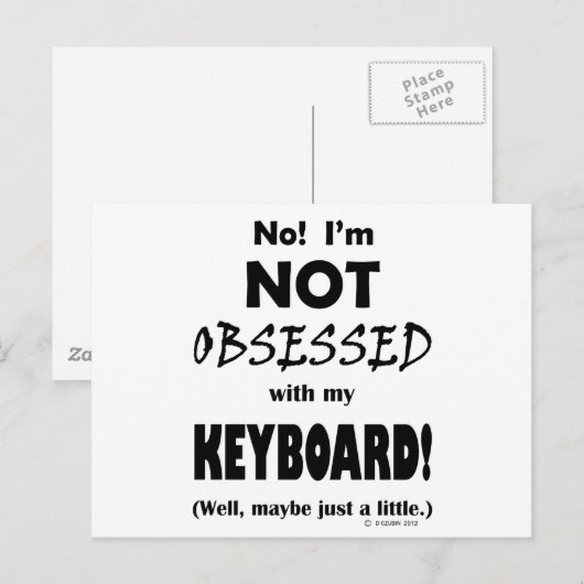 Geobsedeerd toetsenbord briefkaart (Voorkant / Achterkant)