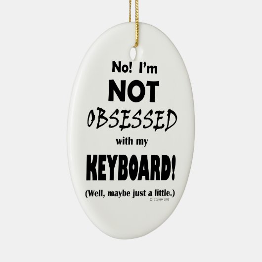 Geobsedeerd toetsenbord keramisch ornament (Rechts)