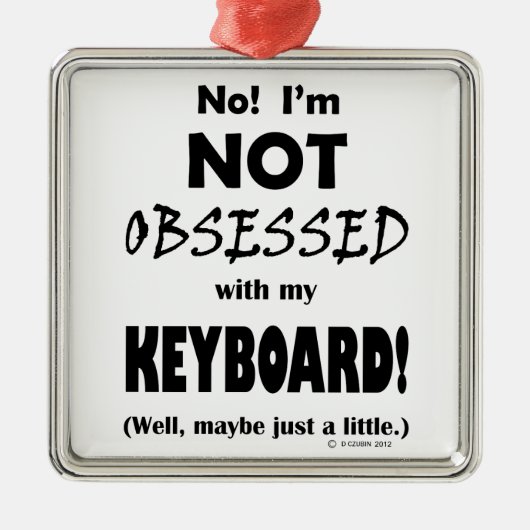 Geobsedeerd toetsenbord metalen ornament (Voorkant)