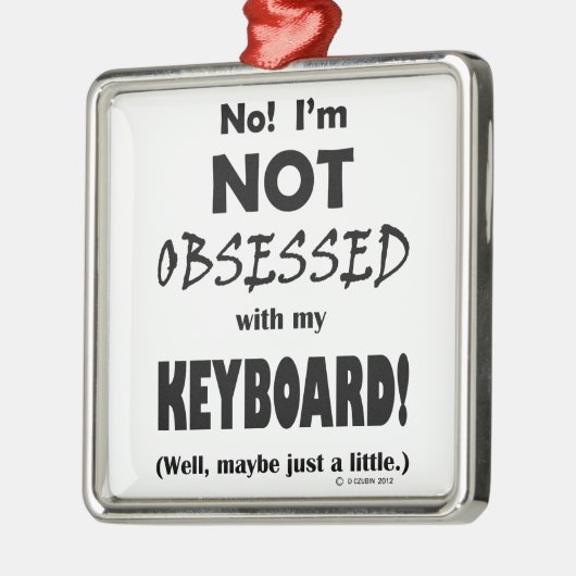 Geobsedeerd toetsenbord metalen ornament (Links)