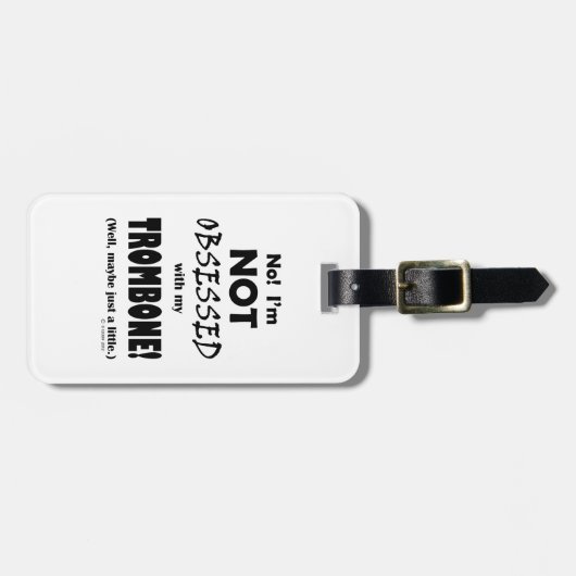 Geobsedeerd trombone bagagelabel (Voorkant horizontaal)