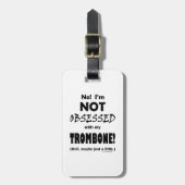 Geobsedeerd trombone bagagelabel (Voorkant verticaal)