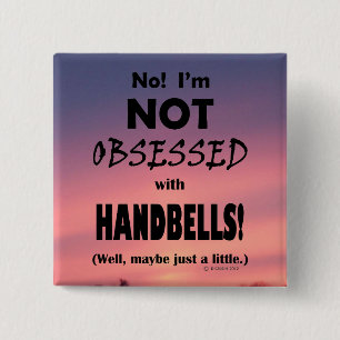 Geobsedeerde handriemen vierkante button 5,1 cm