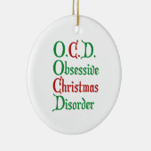Geobsedeerde kerstziekte keramisch ornament (Rechts)