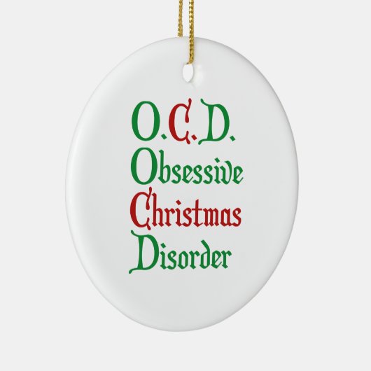 Geobsedeerde kerstziekte keramisch ornament (Rechts)