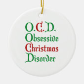 Geobsedeerde kerstziekte keramisch ornament (Voorkant)