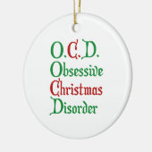 Geobsedeerde kerstziekte keramisch ornament (Links)