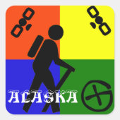 Geocache Alaska Vierkante Sticker (Voorkant)
