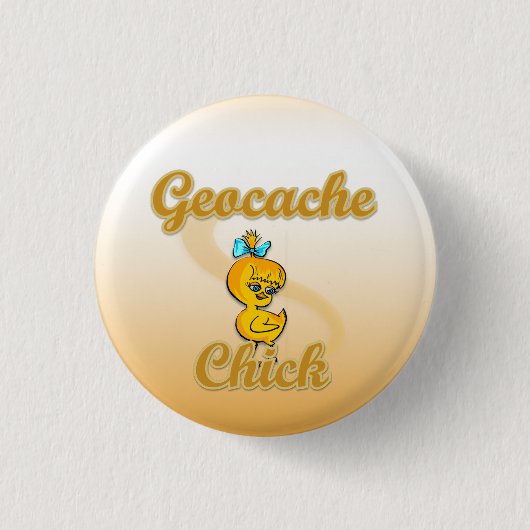 Geocache Chick Ronde Button 3,2 Cm (Voorkant)