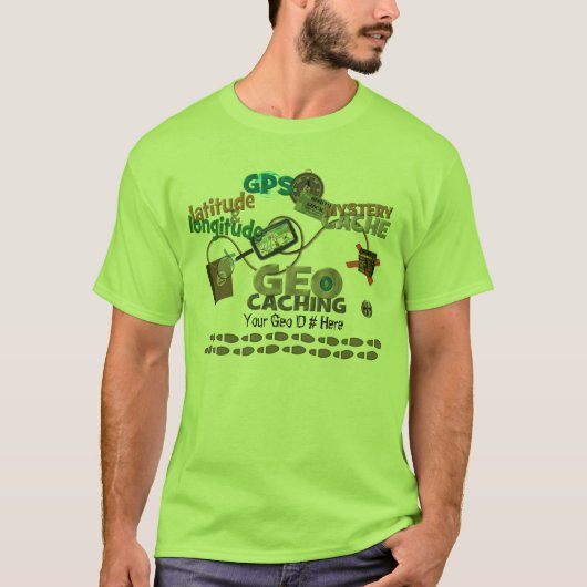 Geocache Fever - Aanpassen met uw Geo-nummer T-shirt (Voorkant)