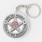 Geocache Inspector *Special Agent* w/logo Sleutelhanger (Achterkant)