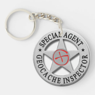 Geocache Inspector *Special Agent* w/logo Sleutelhanger
