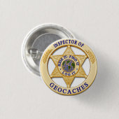 Geocache Inspector - Verbergen, zoeken, logembleem Ronde Button 3,2 Cm (Voorkant /achterkant)
