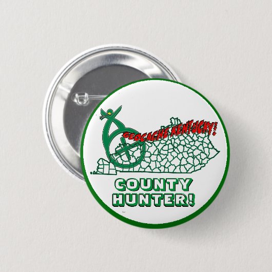 GEOCACHE KENTUCKY COUNTY HUNTER RONDE BUTTON 5,7 CM (Voorkant /achterkant)
