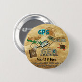 Geocache koorts - Aanpassen Ronde Button 5,7 Cm (Voorkant /achterkant)