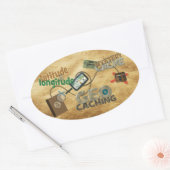 Geocache-koorts Ovale Sticker (Envelop)