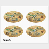 Geocache-koorts Ovale Sticker (Vel)