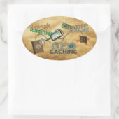 Geocache-koorts Ovale Sticker (Tas)