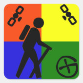 Geocache Logo Vierkante Sticker (Voorkant)