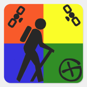 Geocache Logo Vierkante Sticker