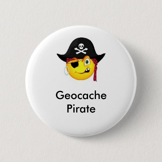Geocache Pirate GeoSwag Pin Ronde Button 5,7 Cm (Voorkant)
