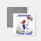 Geocache U Turn Queen Magneet (Voorkant / Achterkant)