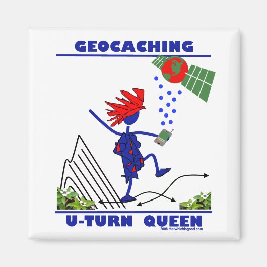 Geocache U Turn Queen Magneet (Voorkant)