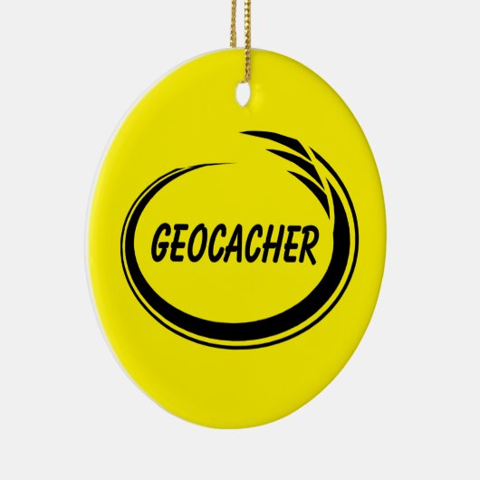 Geocacher Black Splash Keramisch Ornament (Rechts)