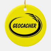 Geocacher Black Splash Keramisch Ornament (Achterkant)