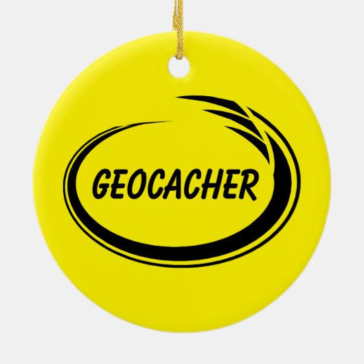 Geocacher Black Splash Keramisch Ornament (Achterkant)